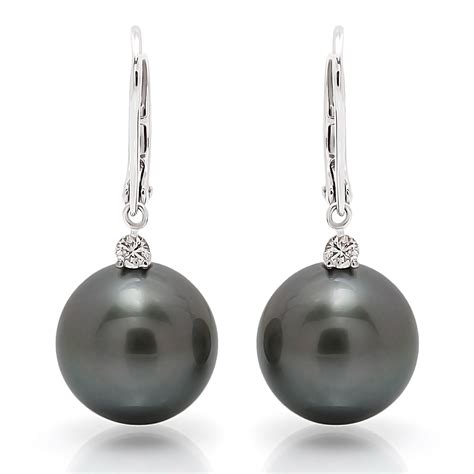 Black South Sea Pearl And Diamond Earring