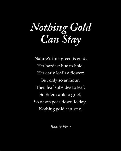 Nothing Gold Can Stay Robert Frost Poem Typography Print 2 Digital