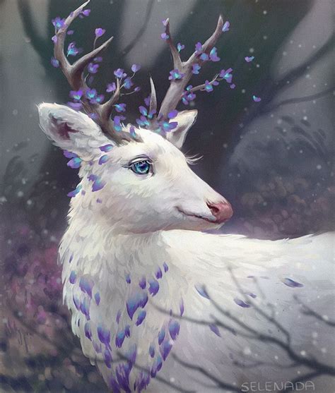 Gentle Deer By Selenada On Deviantart Mythical Animal Deer Digital
