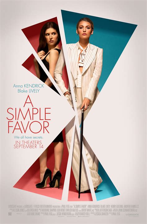 ‘a Simple Favor Sequel Premiere Date Cast Plot More On Blake