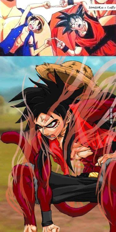 Goku And Luffy Fusion Anime Crossover Anime Anime Dragon Ball