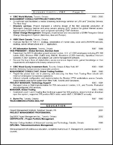 resume  project manager cv resume templates examples