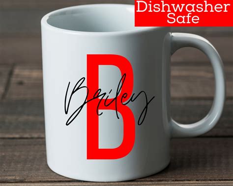 Personalized Coffee Mug Letter And Name Mug Monogram Coffee Mug