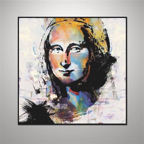 Abstract Mona Lisa Acrylic Painting On Canvas Large Hand Etsy