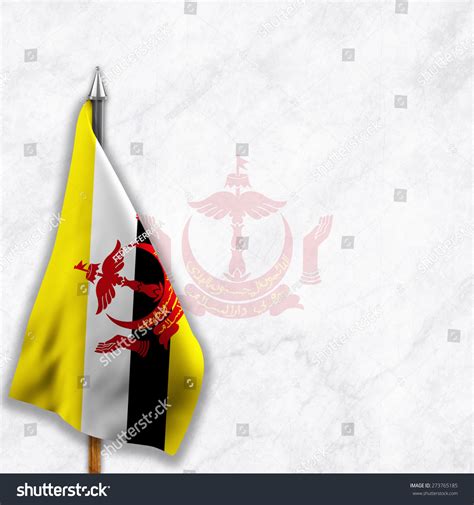 Flag Brunei National Emblem Brunei Darussalam 스톡 일러스트 273765185