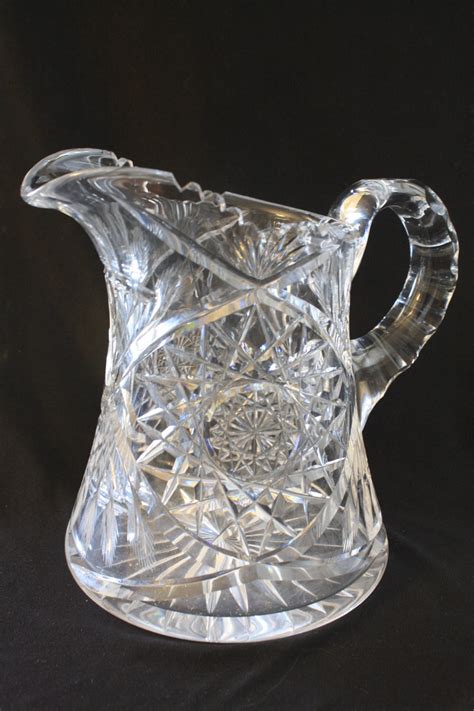 American Brilliant Cut Glass Pitcher Hobstar Pattern Collectors Weekly
