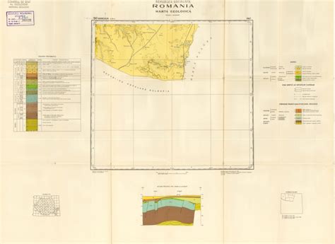 Harta unităţilor geologice precarpatice (de vorland). Republca socilista Romania, Harta geologica, K-35-V ...