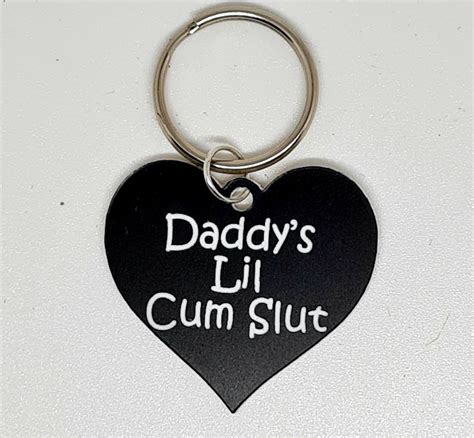 Custom Mature Adult Collar Slut Heart Tag Engraved Front Only Bdsm Ddlg Fetish Sub Dom