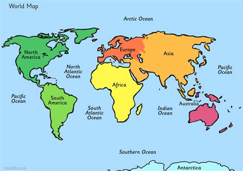 Map Of World With Continents Map