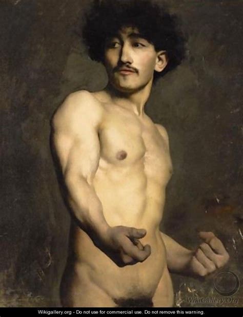 Academic Study Of A Male Nude Ecole Francaise Xixeme Siecle