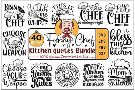 1 Funny Chef Kitchen Quotes Svg Bundle Designs And Graphics
