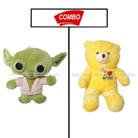 Baby Yoda Teddy With Yellow Teddy Bear Combo Pack For Your Kids