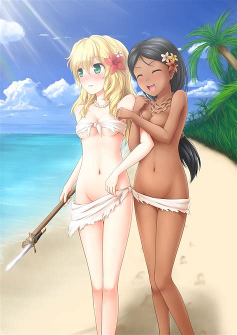 Anime Girls Naked Beach