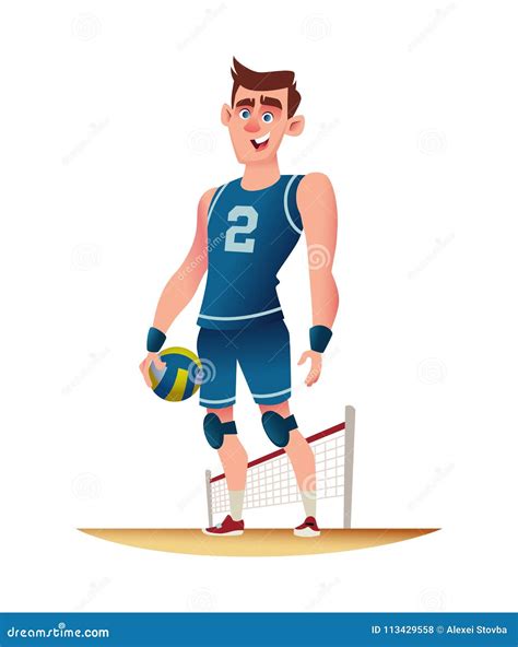 Voleibol Animado Volleyball Ground Court Cartoon Vector Illustration Stock Illustration