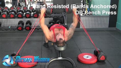 Band Resisted Bench Press Bands Anchored Youtube