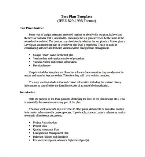 Project Test Plan Template