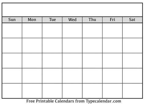 Calendar Templates Free Printable