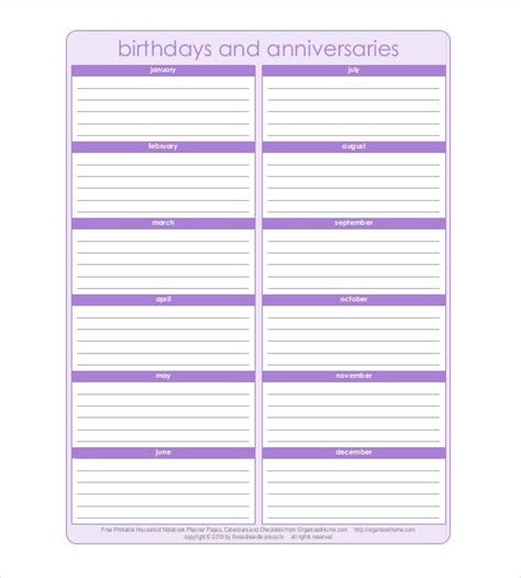 46 Birthday Calendar Templates Psd Pdf Excel Free And Premium