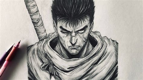 How To Draw Guts From Berserk Step By Step Tutorial Youtube