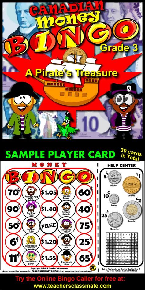 Online bingo is an excellent and interesting. #Education Canadian Money Bingo Grade 3 - A Pirate's ...