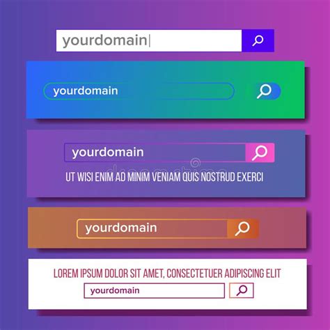 Search Bar Field Vector Search Engine Browser Window Template Pop Up