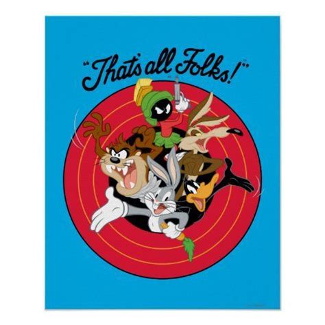 Looney Tunes™ Thats All Folks™ Bullseye Group Poster Zazzle Toile Imprimée Dessin Mural