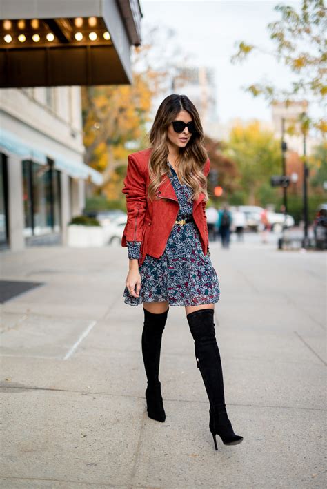 Super Stylish Combination Dress Over The Knee Boots