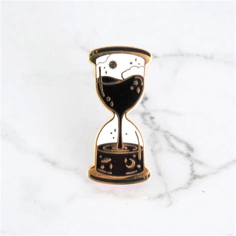 Space And Time Hourglass Pin Black Enamel Pins Hard Enamel Pin