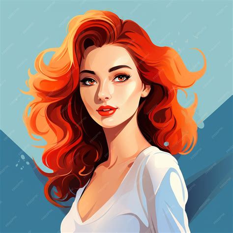 Premium Ai Image A Woman With Red Hair And A White Shirt With A Red Hair