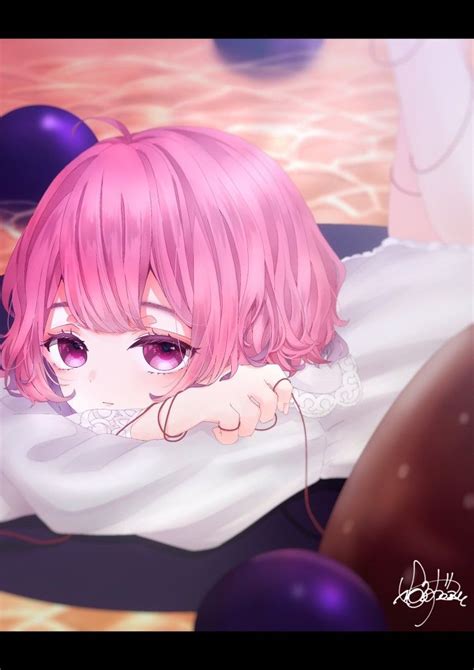 Nqrseさん Girl With Pink Hair Anime Character Art