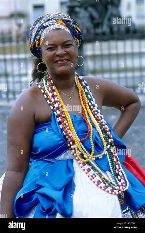 Brazil Bahia Salvador Woman In Traditional Dress Stock Photo Alamy