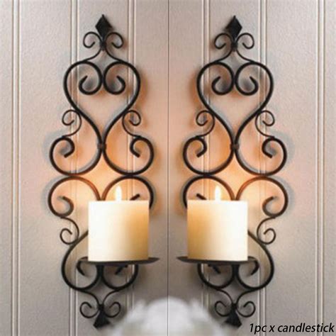 Wall Mounted Solid Wrought Iron Retro Candle Holder