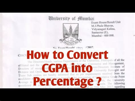 Or if you are like many students out there…how do you calculate the dang thing, anyway? How to convert CGPA into Percentage? | Mumbai University ...
