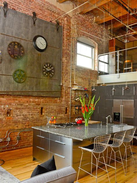 Loft Kitchen With Industrial Gray Cabinets Hgtv