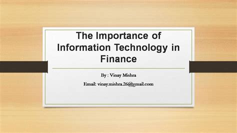 Which are of importance here. Importance of Information Technology In Finance - YouTube
