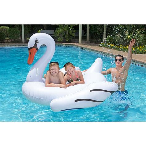 Reviews For Poolmaster Jumbo Swan Swimming Pool Float Pg 1 The Home