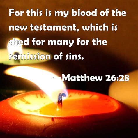 Matthew 2628 For This Is My Blood Of The New Testament Which Is Shed