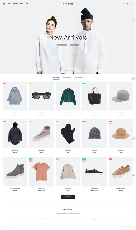 fashion website layout for shopping online ecommerce template wordpress woocommerce theme
