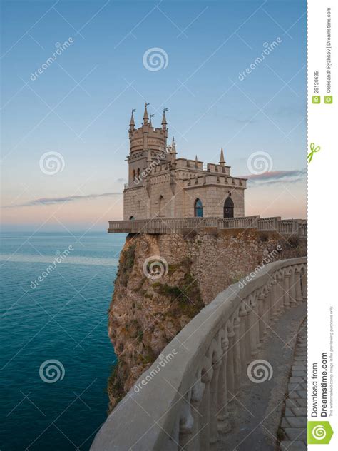 The Well Known Castle Swallows Nest Near Yalta Stock Image Image Of