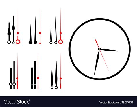 Clock Hands Design Template Time Pointers Symbol Vector Image