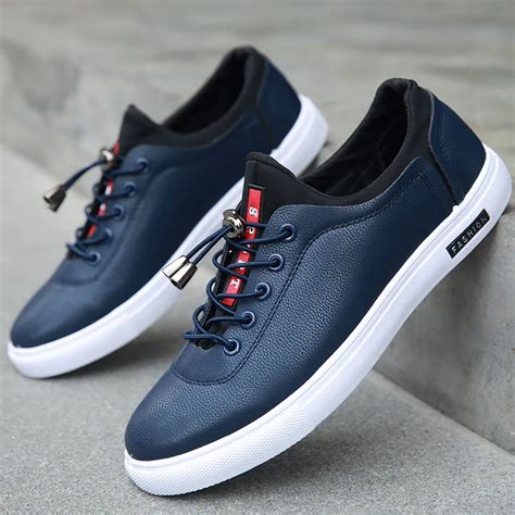 Men Casual Shoes Lace Up Shallow Designer Sneakers For Students Cotton