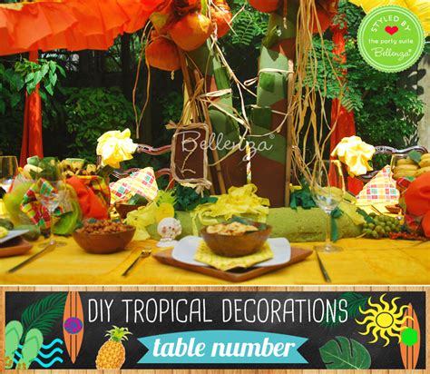 Diy Tropical Party Decorations From Centerpieces To Place Cards