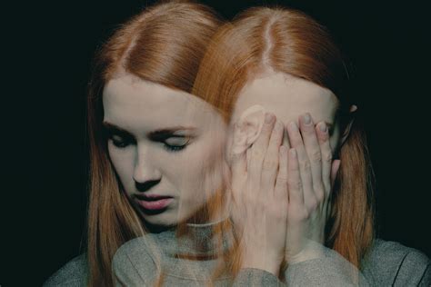 Porter Of Beautiful Redhead Girl With Psychotic Disorders Covering Her Face Hiding From Her