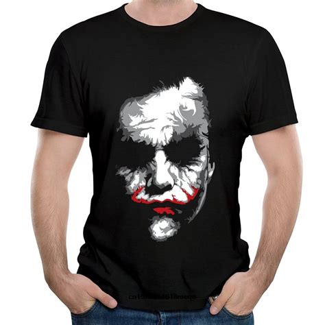 Gildan Funny T Shirts Loly Brand Men S Joker The Dark Knight Heath Ledger Baseball T Shirt Black