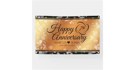 Elegant 7th Copper Wedding Anniversary Banner