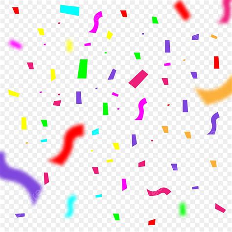 Colorful Streamers And Confetti On A Transparent Background Png Clipart