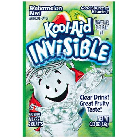 Kool Aid Soft Drink Mix Invisible Watermelon Kiwi Unsweetened 13 Oz