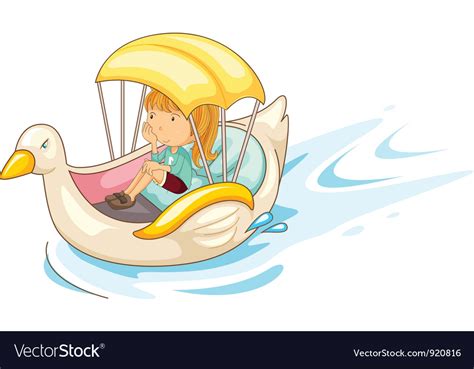 Girl On A Boat Royalty Free Vector Image VectorStock
