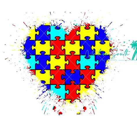 Puzzle Piece Heart Autism Awareness Print Autism Print Etsy Australia