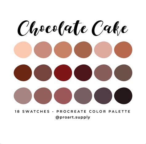 Chocolate Cake Procreate Color Palette Hex Codes Brown Etsy Brown